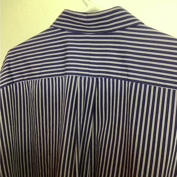 Michael Kors button up shirt Blue and white striped Men’s 18.5 34/35 Big EUC. - Picture 9 of 13